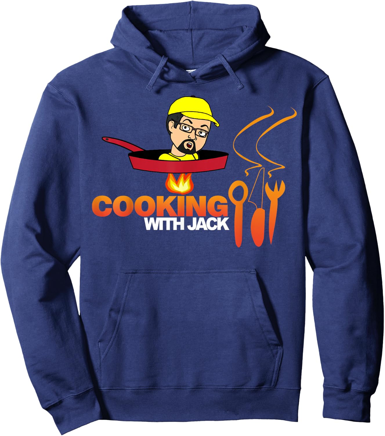 Official Cooking With Jack Shirt (white letters) Hoodie - Hoodie | Navy