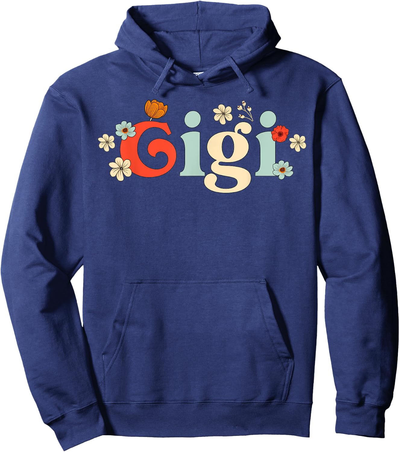 Gigi Floral Wildflower for New Gigi Grandma Flowered Women Hoodie - Hoodie | Navy