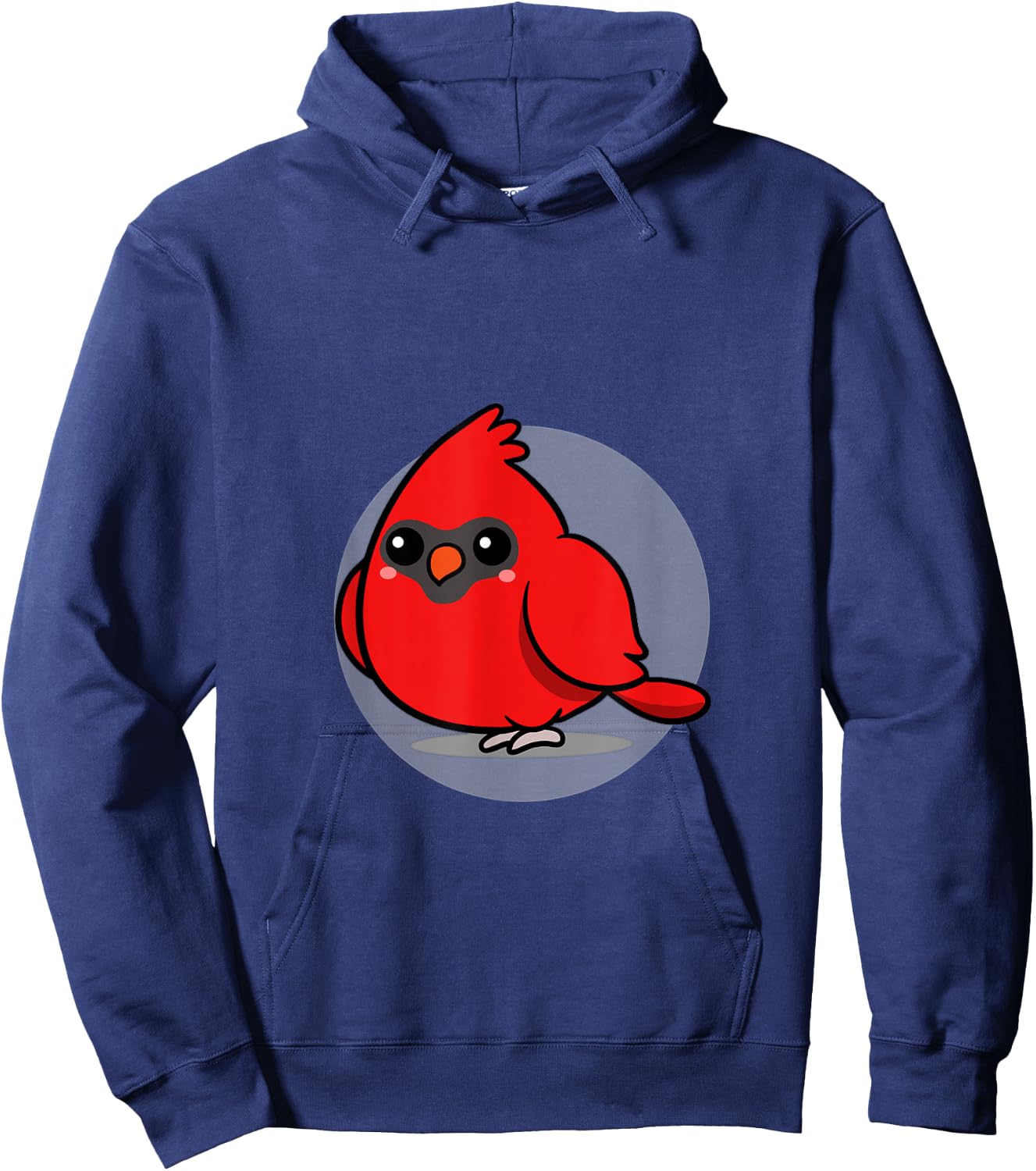 Cute Kawaii Aesthetic Northen Cardinal Bird Hoodie - Hoodie | Navy