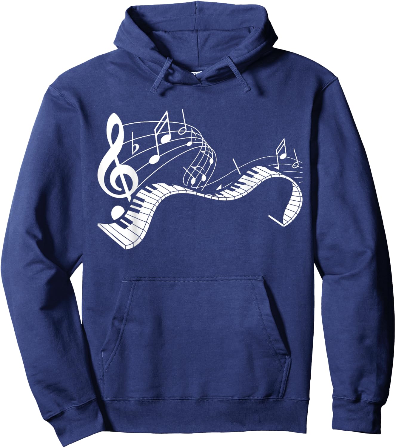Music Notes Keyboard Pianist Classical Musician Piano Hoodie - Hoodie | Navy