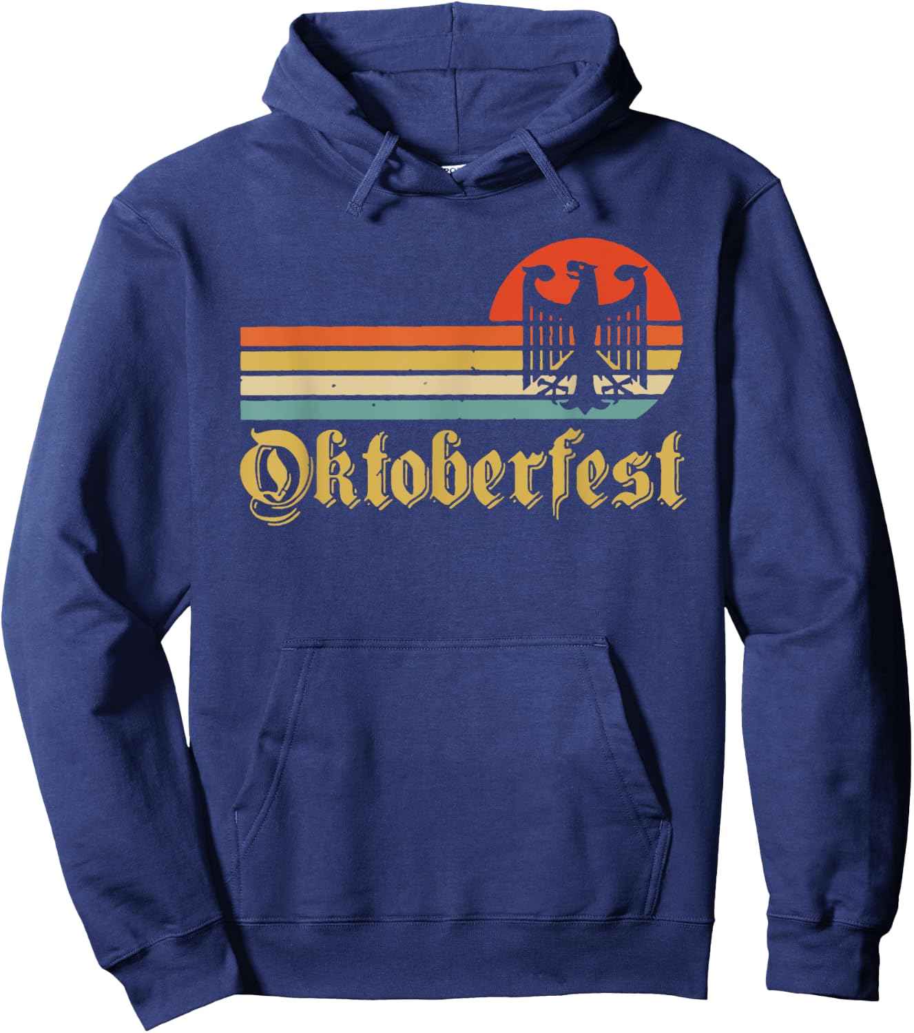 Vintage Oktoberfest Men Women German Flag Beer Drinking Hoodie - Hoodie | Navy