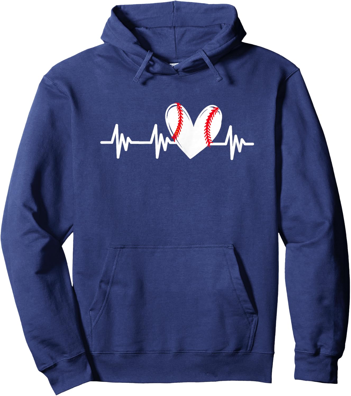 Heart Baseball Heartbeat Love Teens Tween Girls Hoodie - Hoodie | Navy