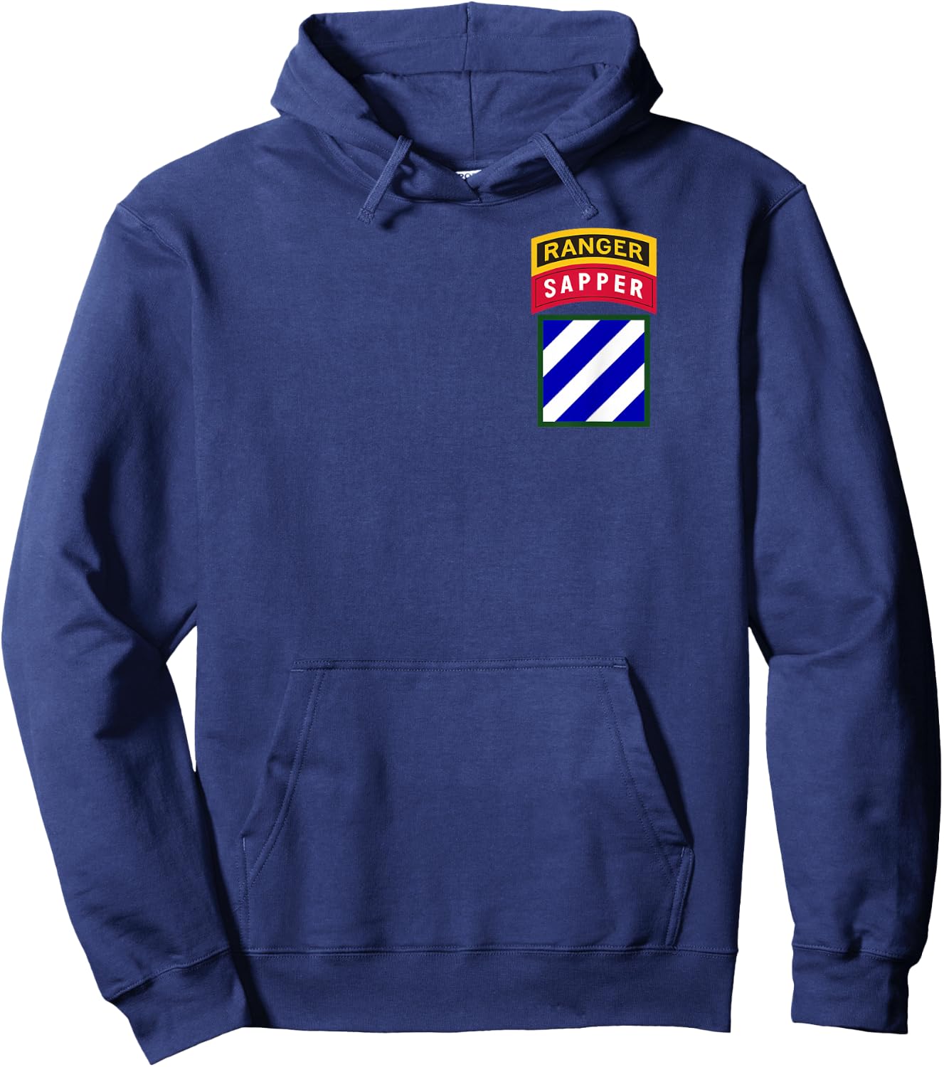 3rd Infantry Division Patch - 3rd ID Ranger and Sapper Tab Hoodie - Hoodie | Navy