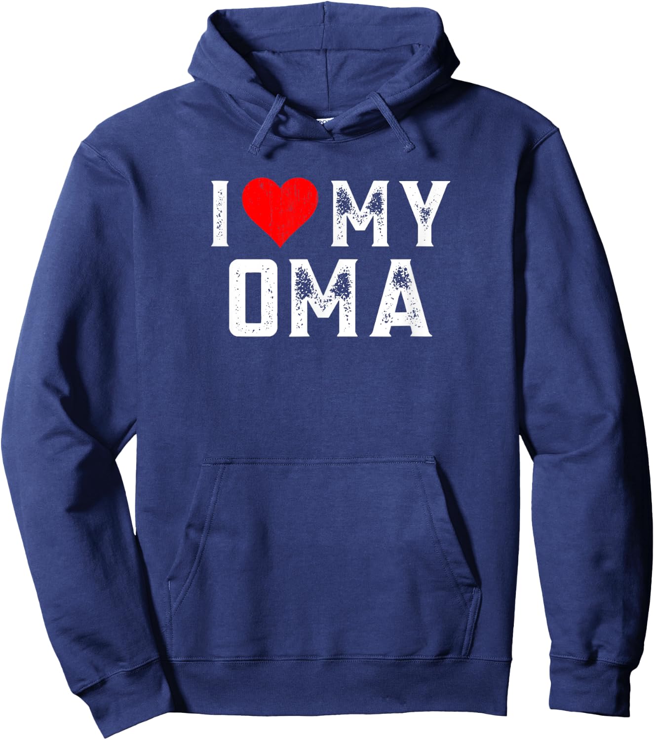 I Love My Oma Family Matching Heart Oma Hoodie - Hoodie | Navy