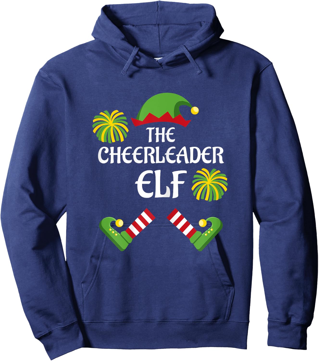 Cheerleader Elf Family Matching Group Christmas Cheer Hoodie - Hoodie | Navy