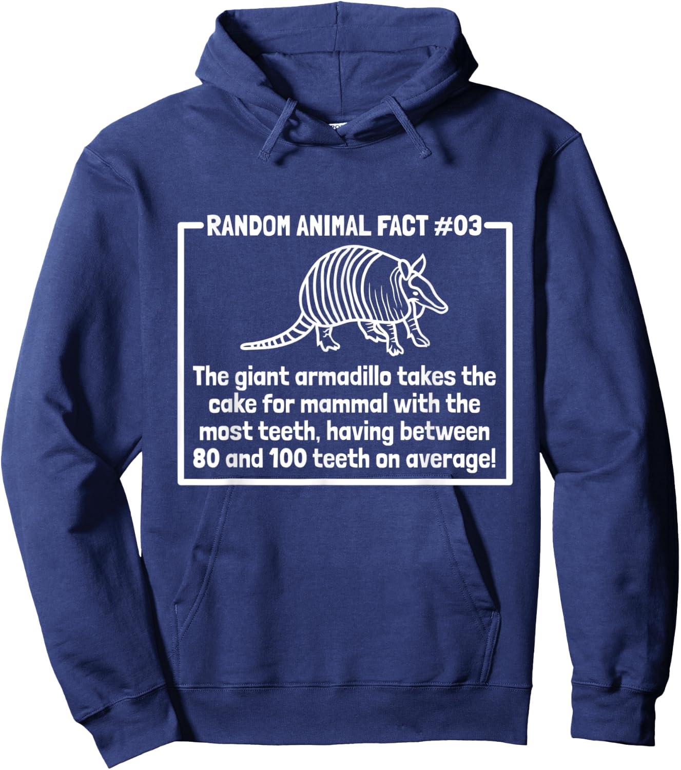Random Animal Facts 03 Armadillos | Funny Armadillo Hoodie - Hoodie | Navy