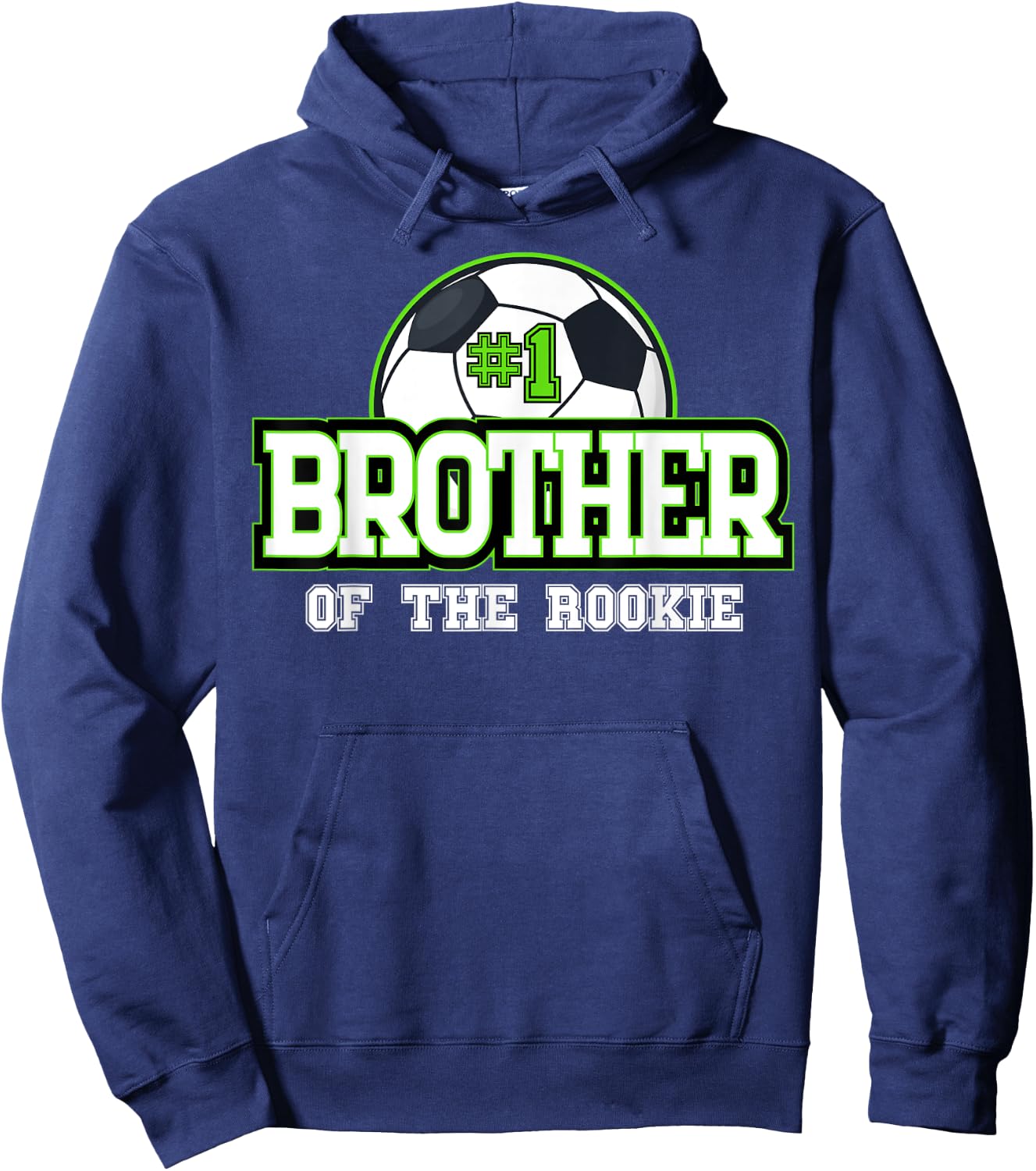 Brother of Rookie 1st Birthday Soccer Theme Matching Party Hoodie - Hoodie | Navy