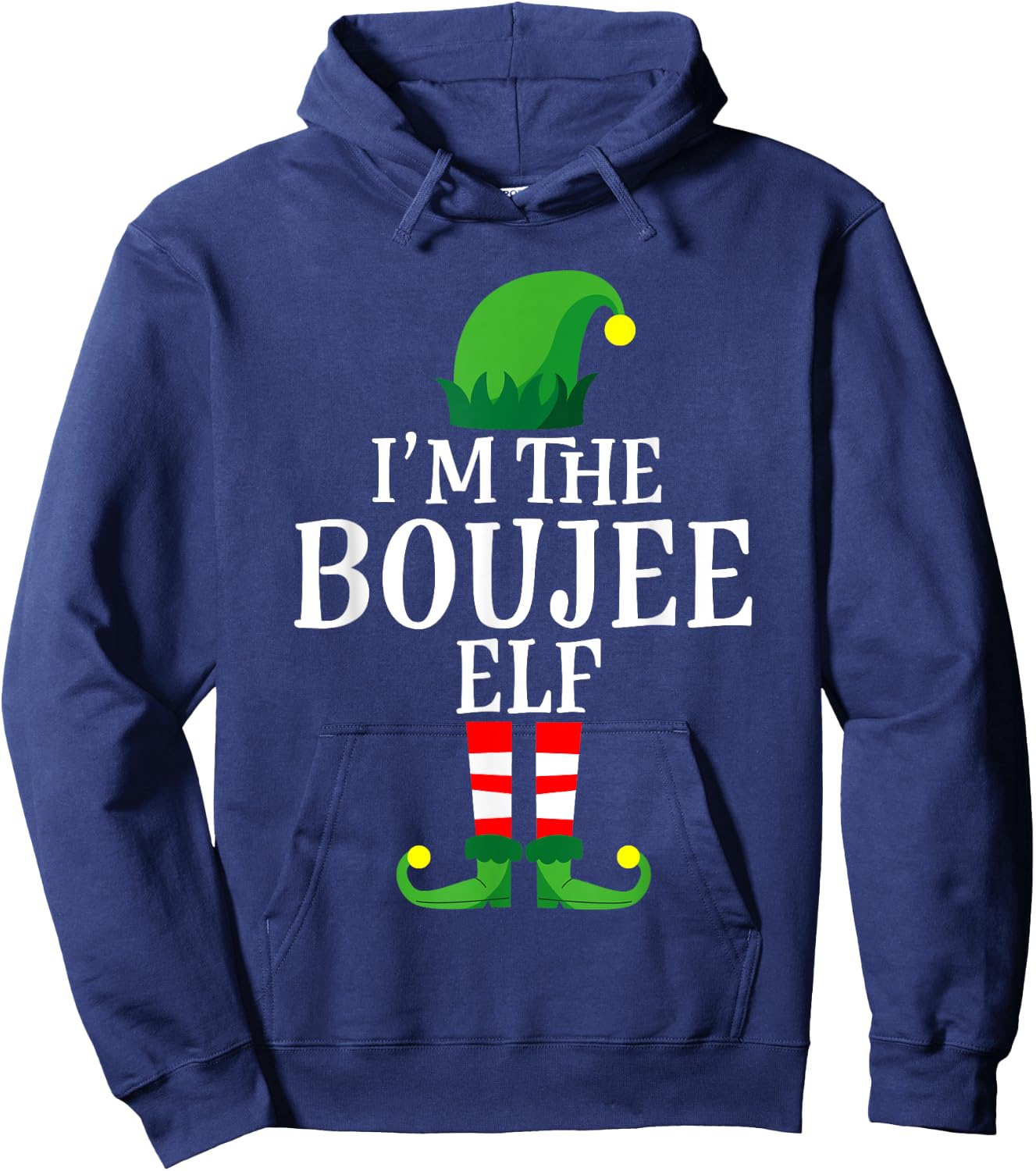 I'm The Boujee Elf Apparel, Funny Christmas Family Matching Hoodie - Hoodie | Navy