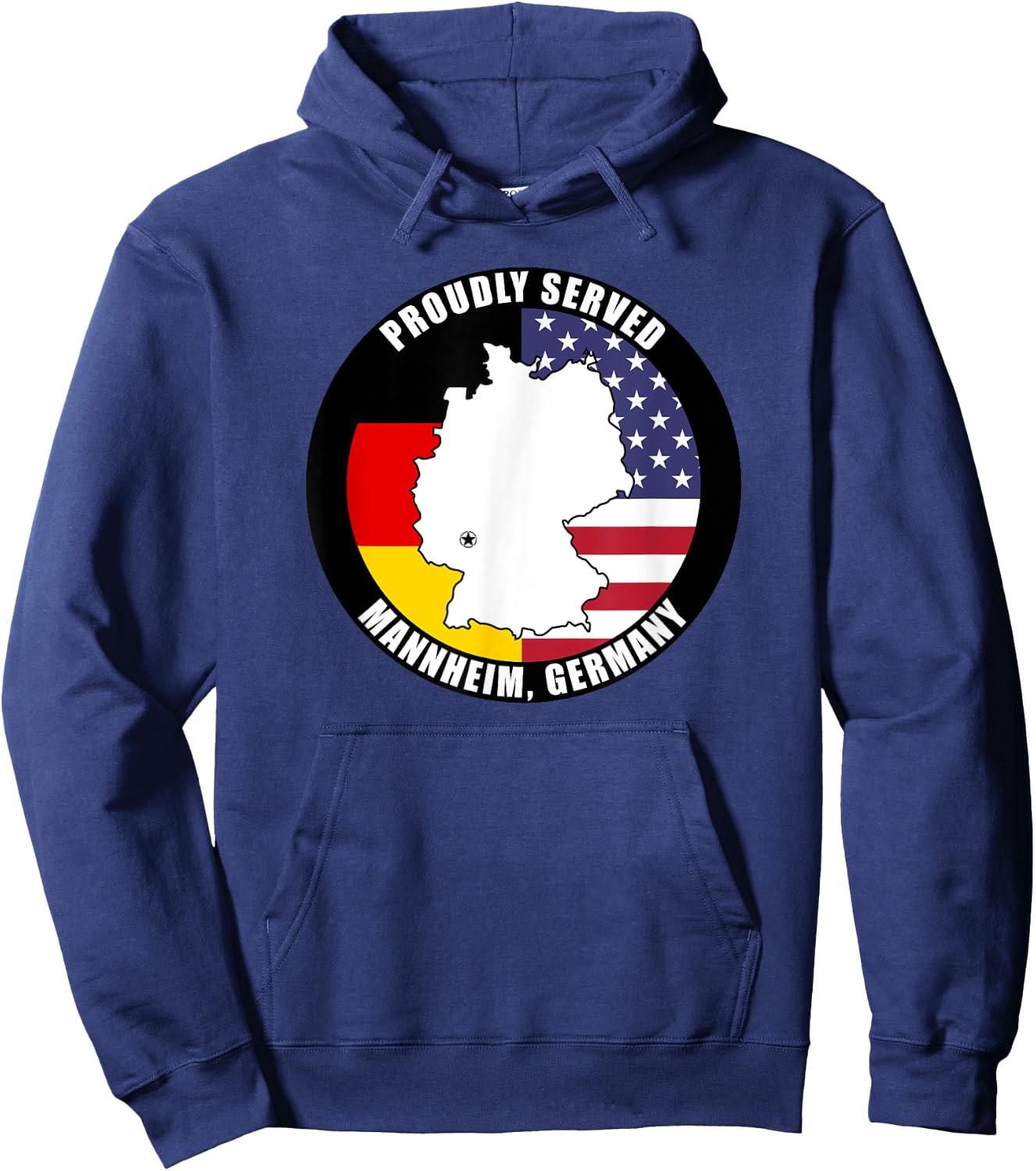 Proudly Served Mannheim Germany Military Veteran Army Vet Hoodie - Hoodie | Navy