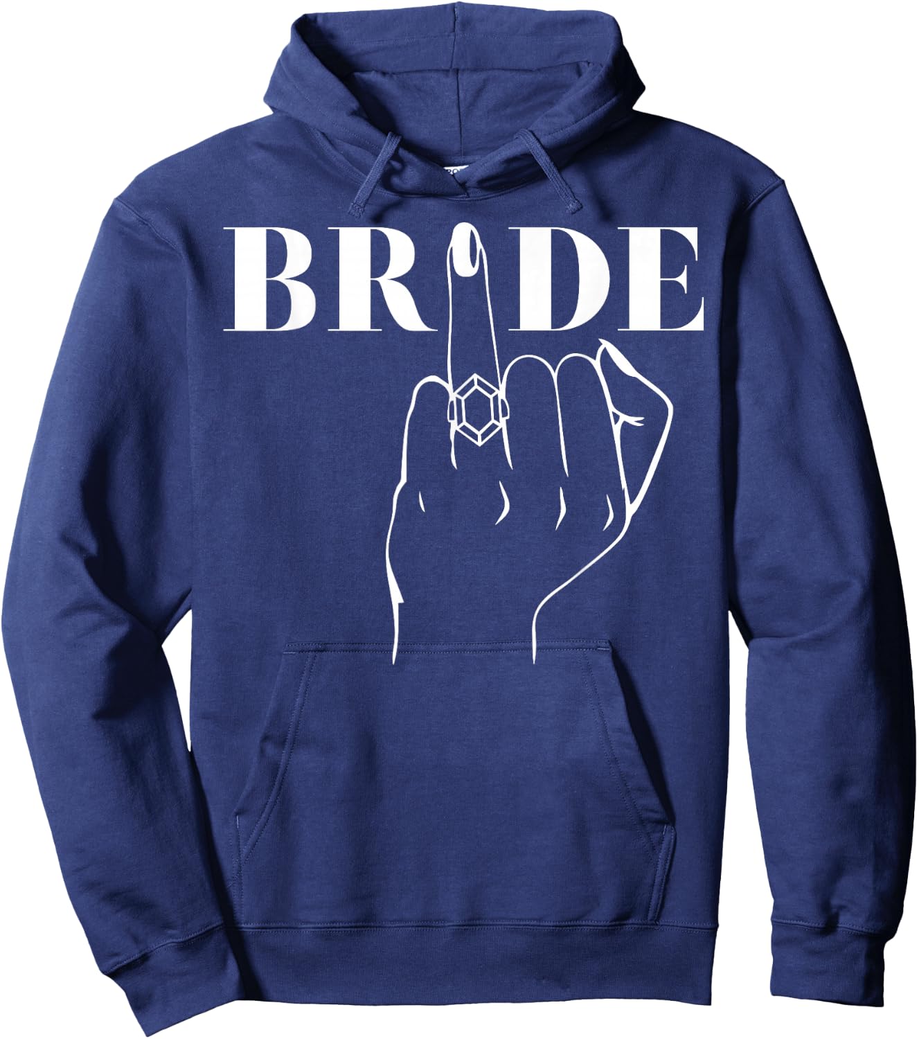 Bride Ring Finger Wedding Bridal Bachelorette Party Matching Hoodie - Hoodie | Navy