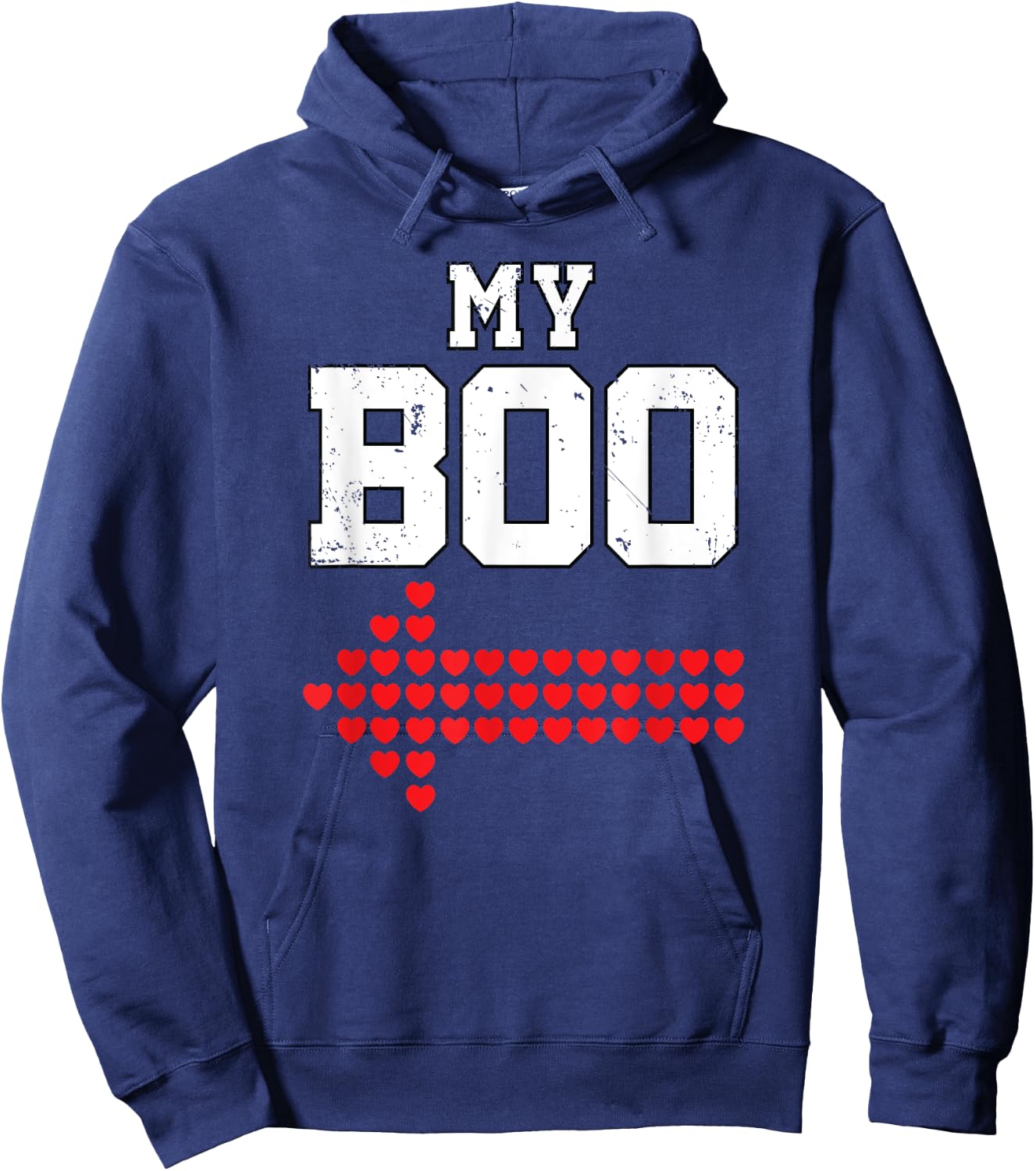 My Boo & My Bae Valentine Shirt Him Her Matching Couple Hoodie - Hoodie | Navy