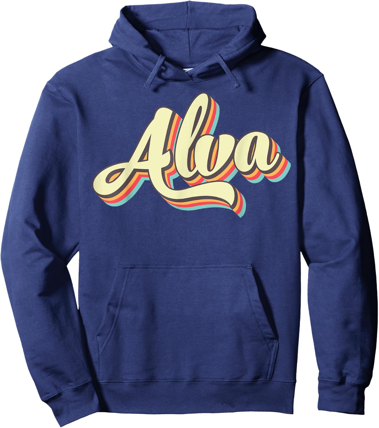 Alva Retro Art Baseball Font Vintage Hoodie - Hoodie | Navy