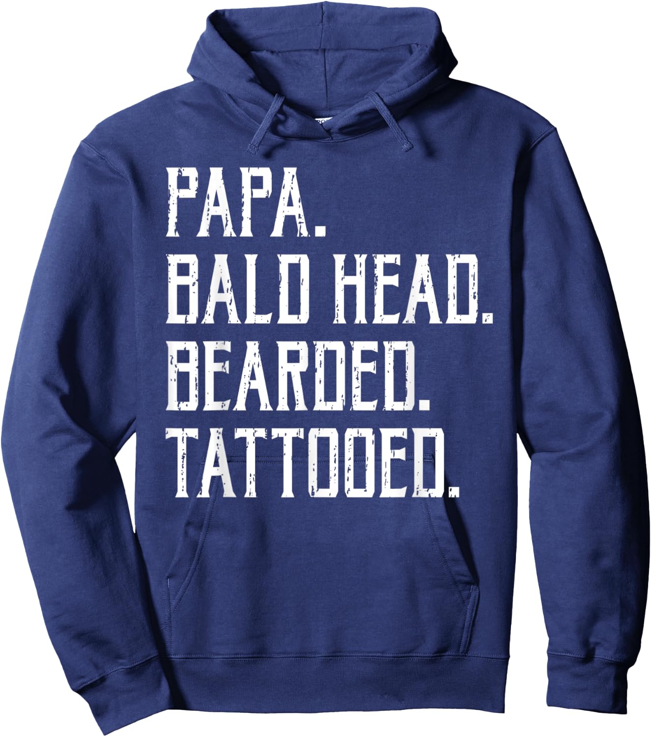 Papa Bald Head Bearded Tatooed Viking Bearded Men Hoodie - Hoodie | Navy