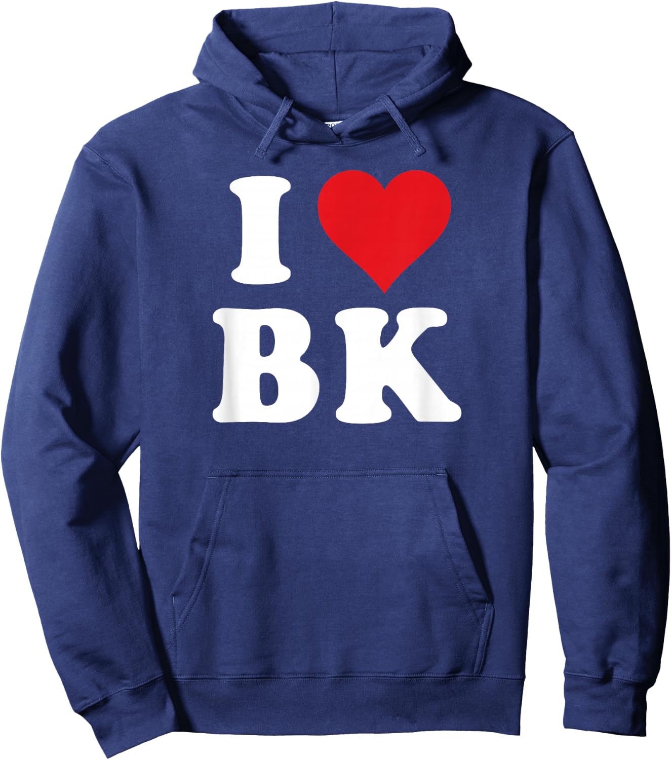 I Heart BK Initials I Love B.K. First And Last Name B K Hoodie - Hoodie | Navy