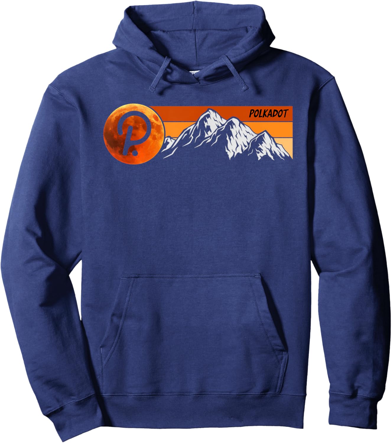 Retro Polkadot DOT shirt, Cypto DOT Polkadot Sunset Hoodie - Hoodie | Navy