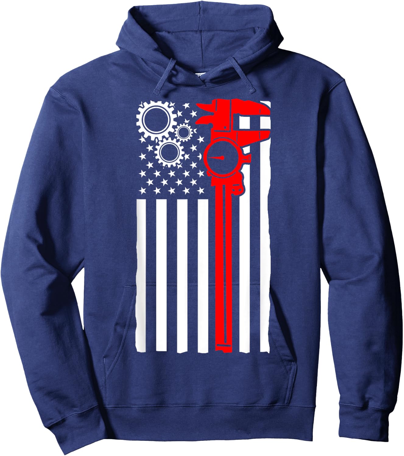 Machinist Flag Tools CNC Machine Operator Machining Hoodie - Hoodie | Navy