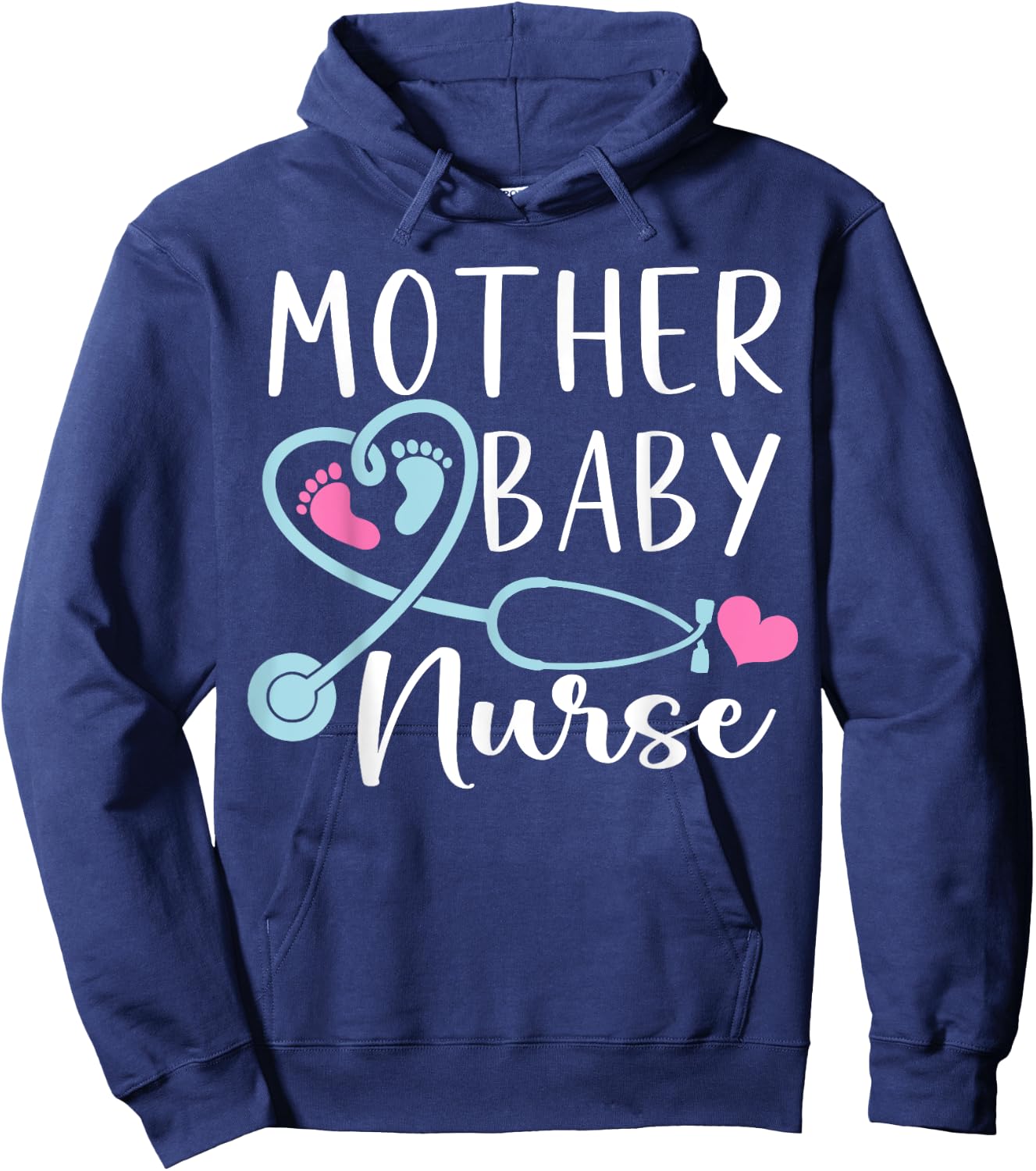 Postpartum Mother Baby Nurse Mom Baby Postpartum Nursing Hoodie - Hoodie | Navy