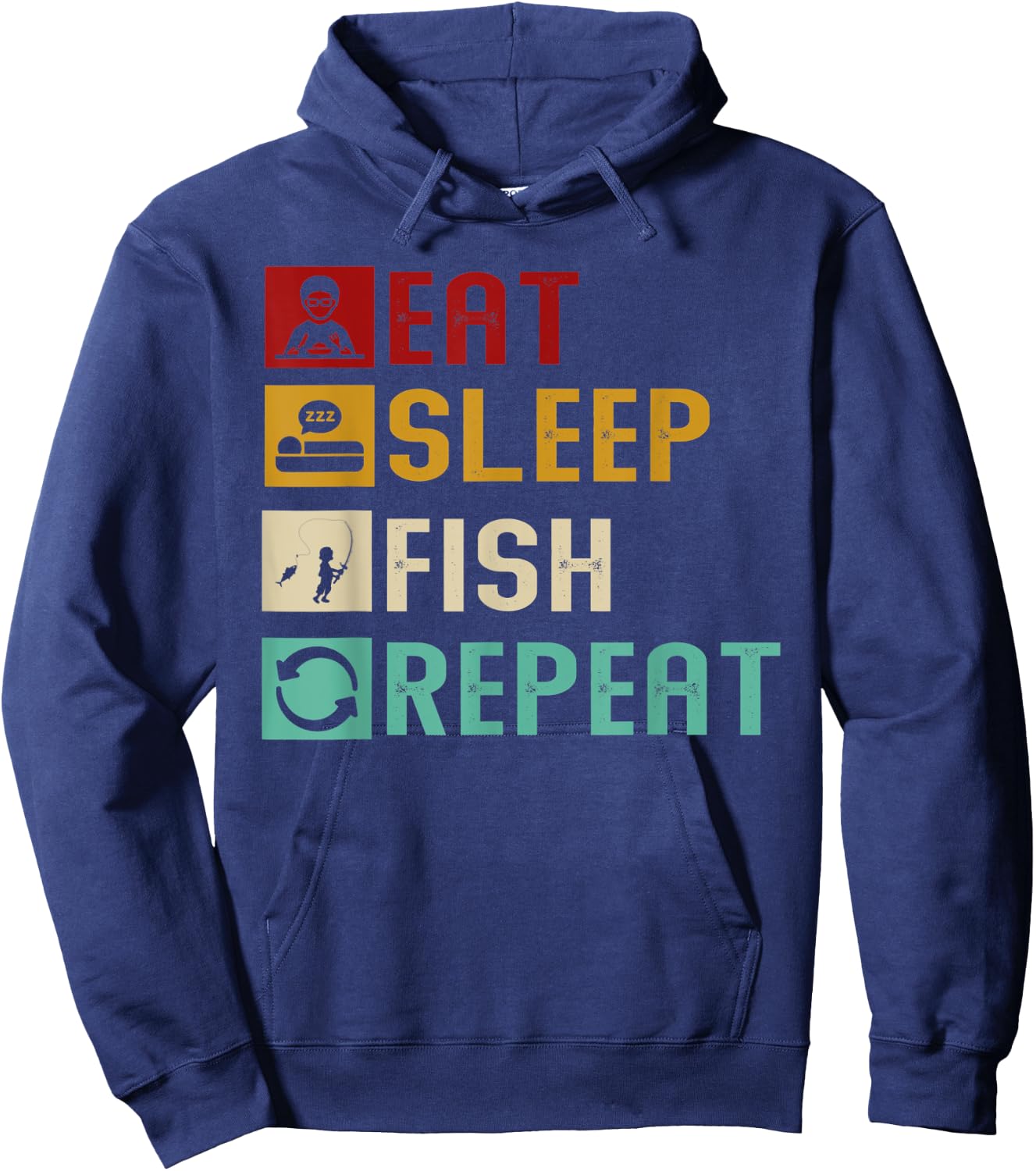 Eat Sleep Fish Repeat Unique Fishing Fisherman Cool Gifts Hoodie - Hoodie | Navy