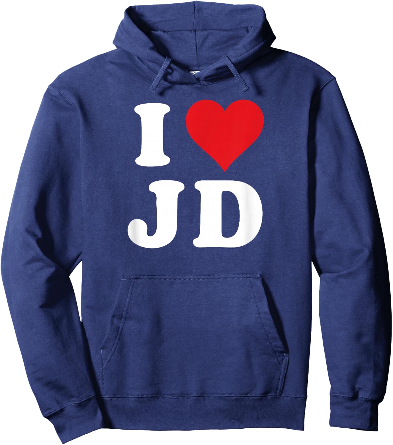I Love JD Initials I Heart J.D. First Last Name J D Hoodie - Hoodie | Navy