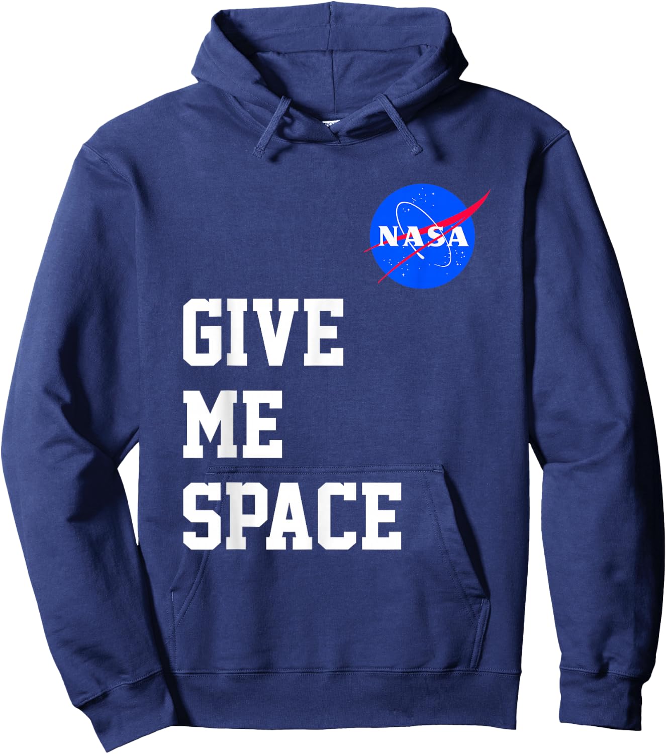 NASA Give Me Space Big Chest Text Logo Hoodie - Hoodie | Navy