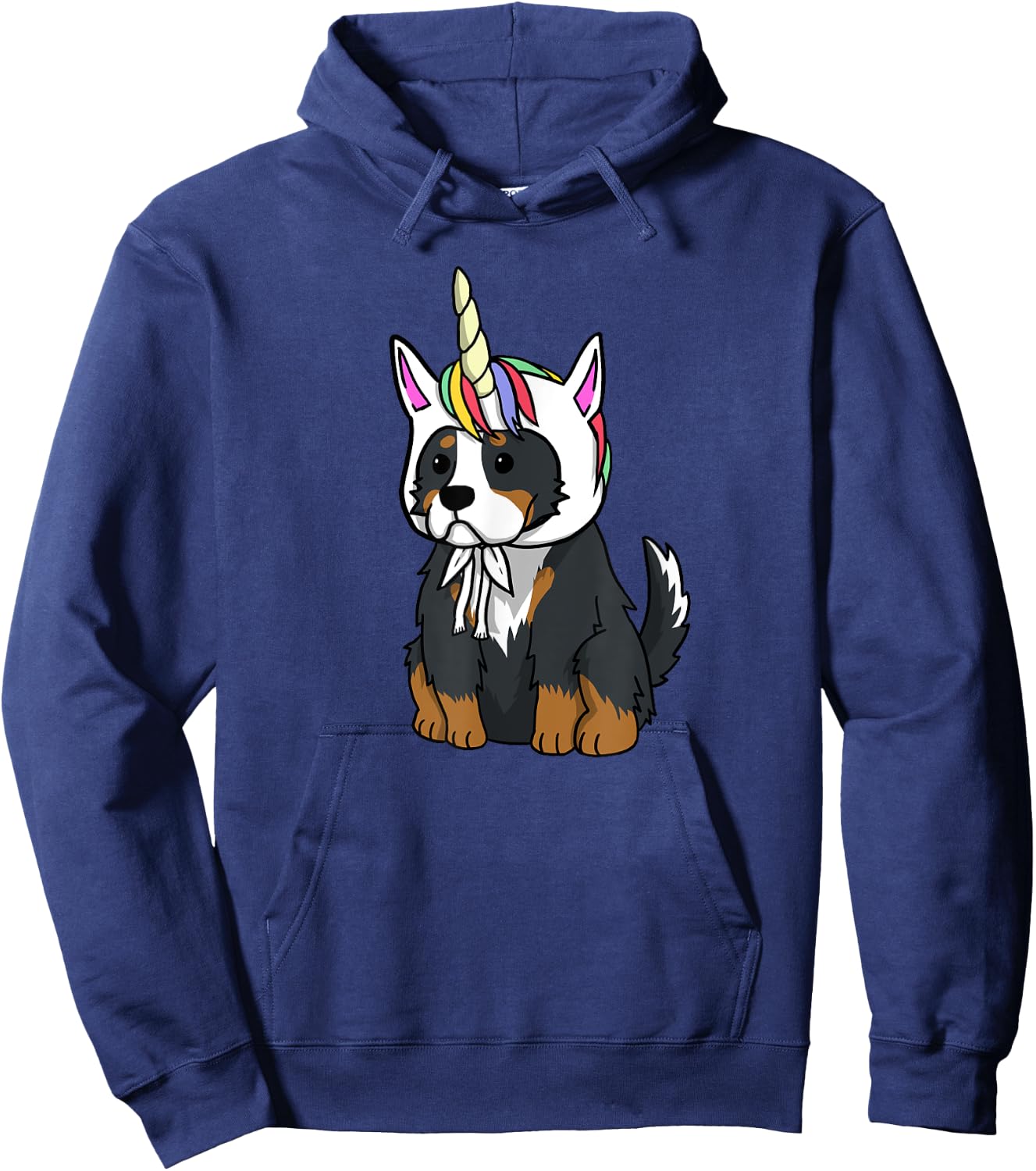 Bernese Mountain Dog Unicorn Hat Funny Dog Gift Men Women Girls Kids Hoodie - Hoodie | Navy