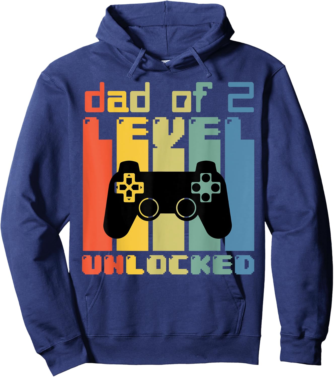 Daddy Again Leveled Up To Dad of 2 Dad Level Unlocked Gamer Hoodie - Hoodie | Navy