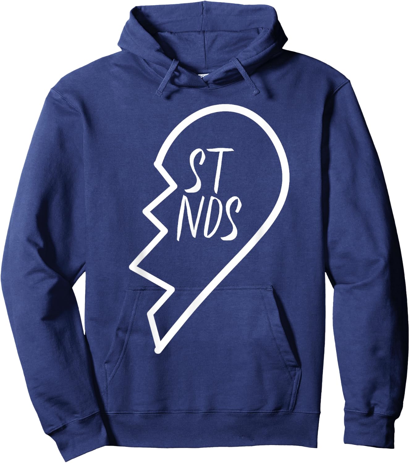 Best Friends Apparel Matching Broken Heart Second Half #2 Hoodie - Hoodie | Navy