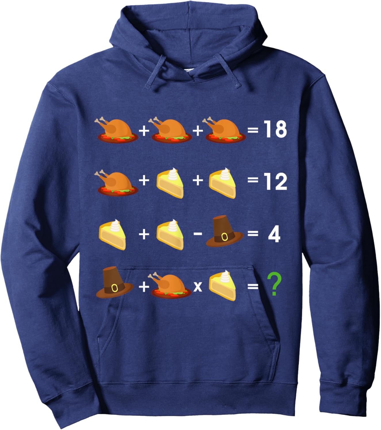 Order of Operations Thanksgiving Quiz Funny Math Teacher Men Women Kids Hoodie - Hoodie | Navy