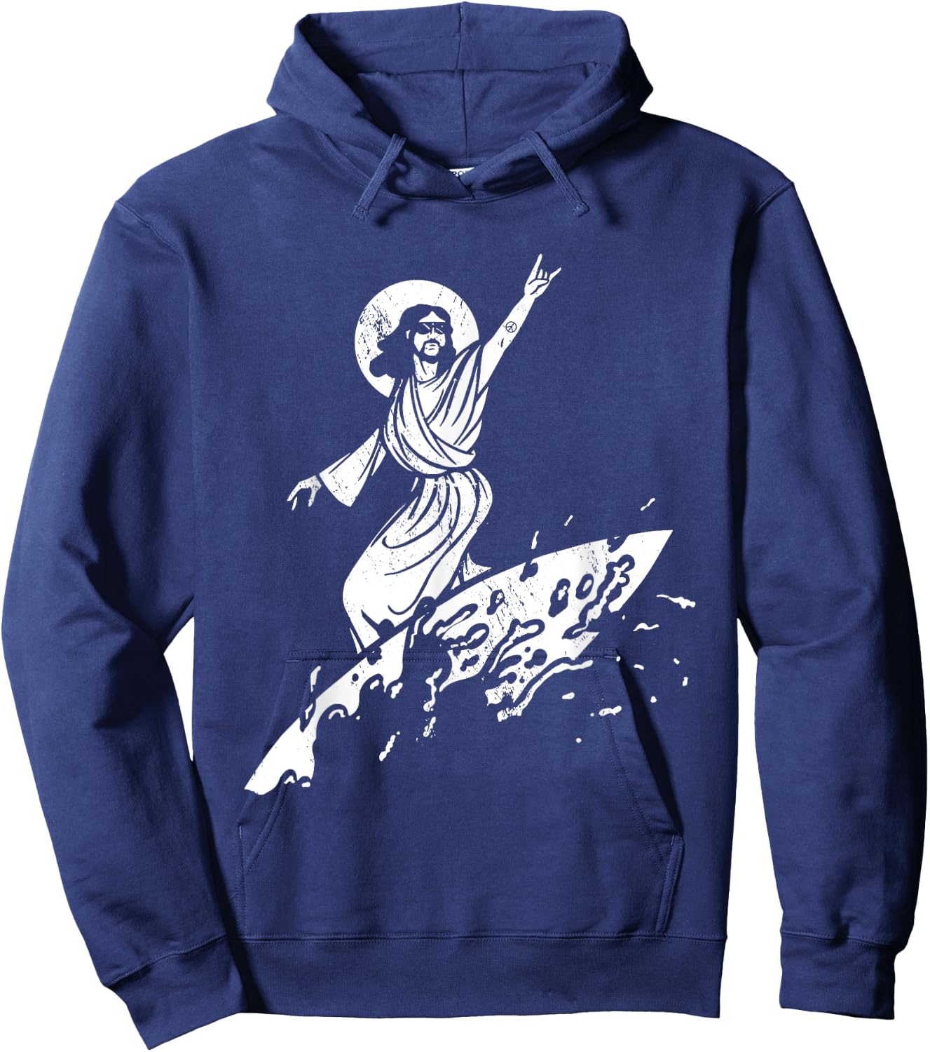Surfer Jesus Christ Surfing Summer Surfboard Religious Women Hoodie - Hoodie | Navy