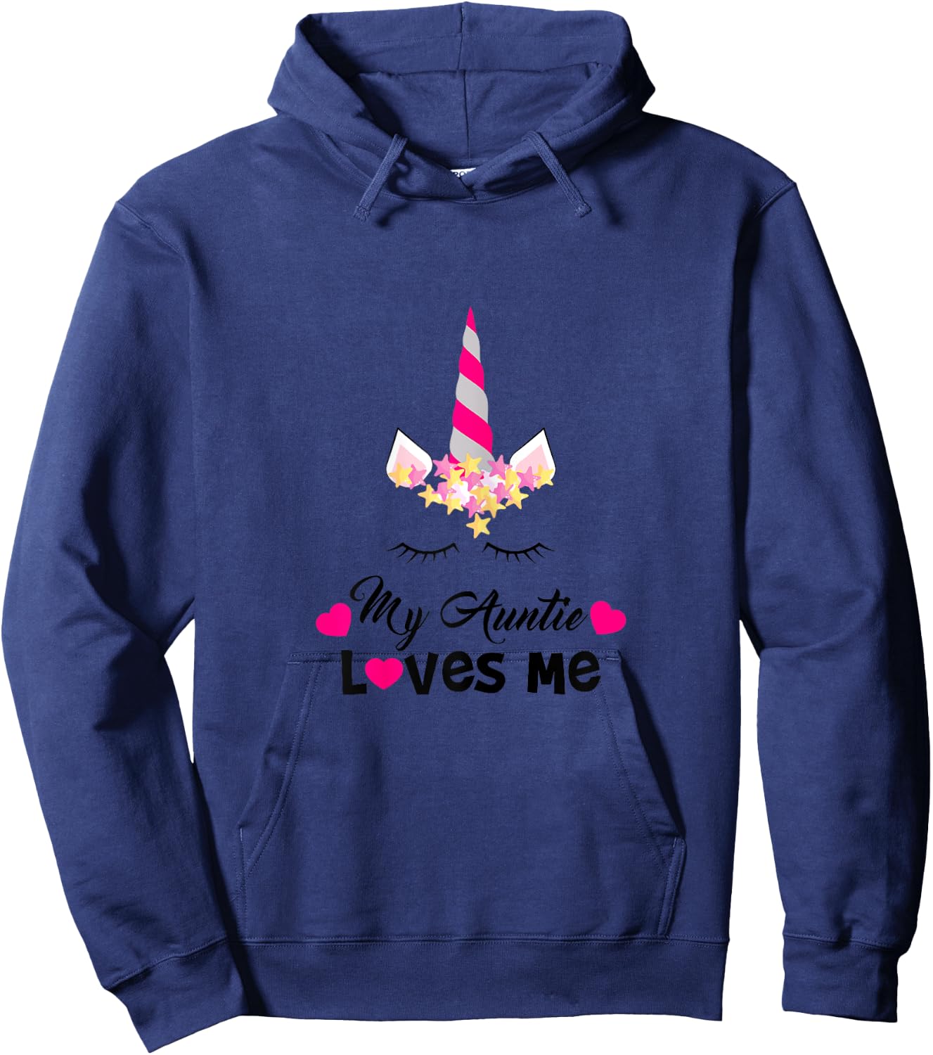 My Auntie Loves Me, Unicorn Niece Family Love Graphic Hoodie - Hoodie | Navy