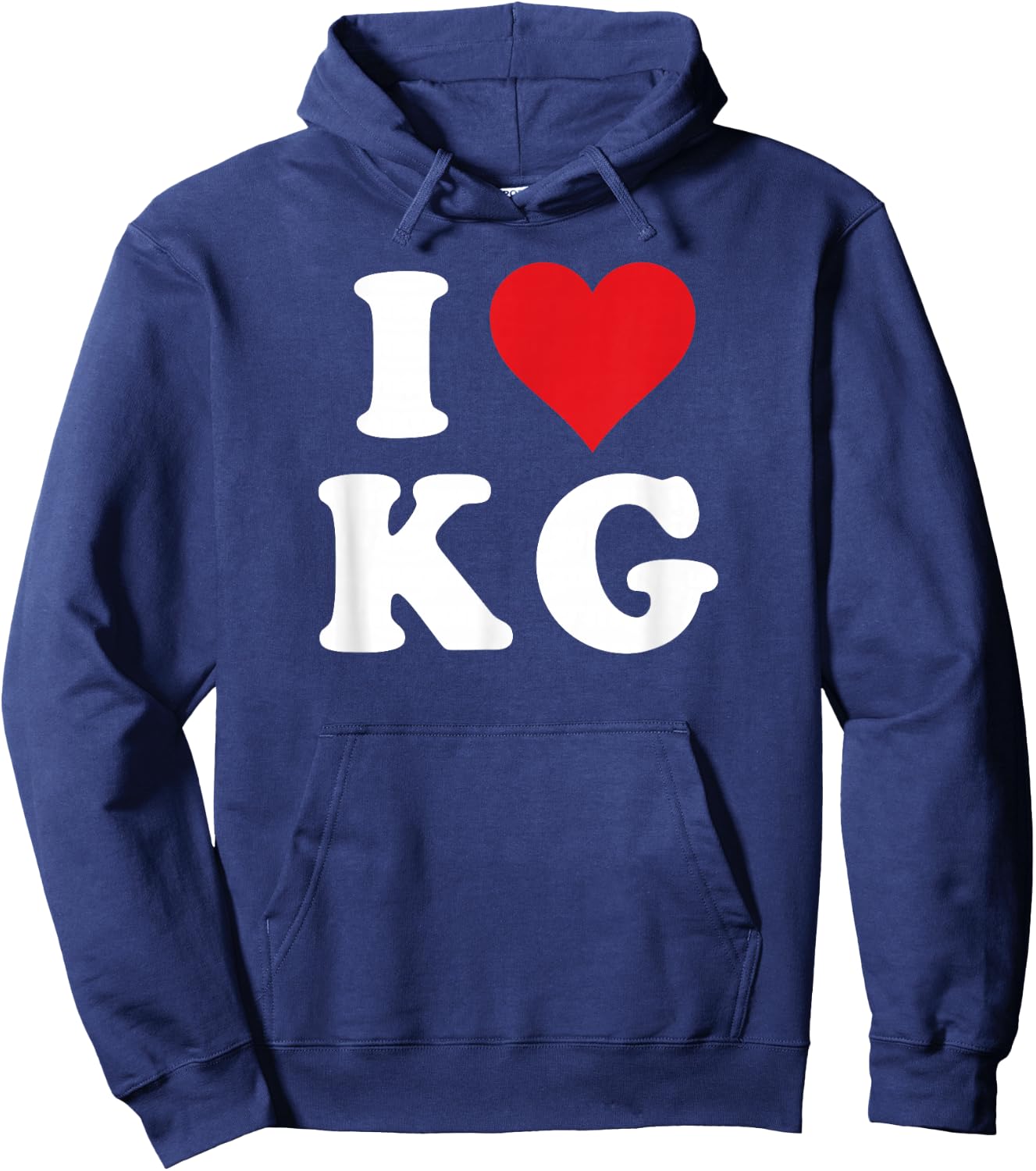 I Love KG Initials I Heart K.G. First Last Name K G Hoodie - Hoodie | Navy