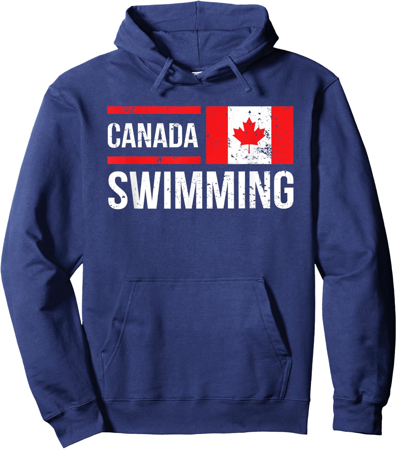 Canada Swim Team Competitive Canadian Flag Hoodie - Hoodie | Navy