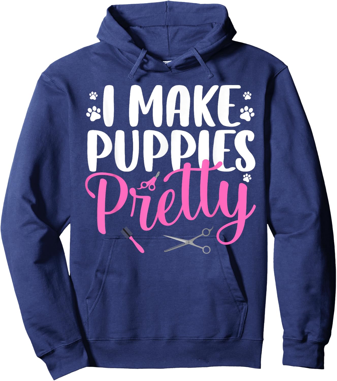 Cool Dog Groomer Art Women Pet Groomer Dog Grooming Hoodie - Hoodie | Navy