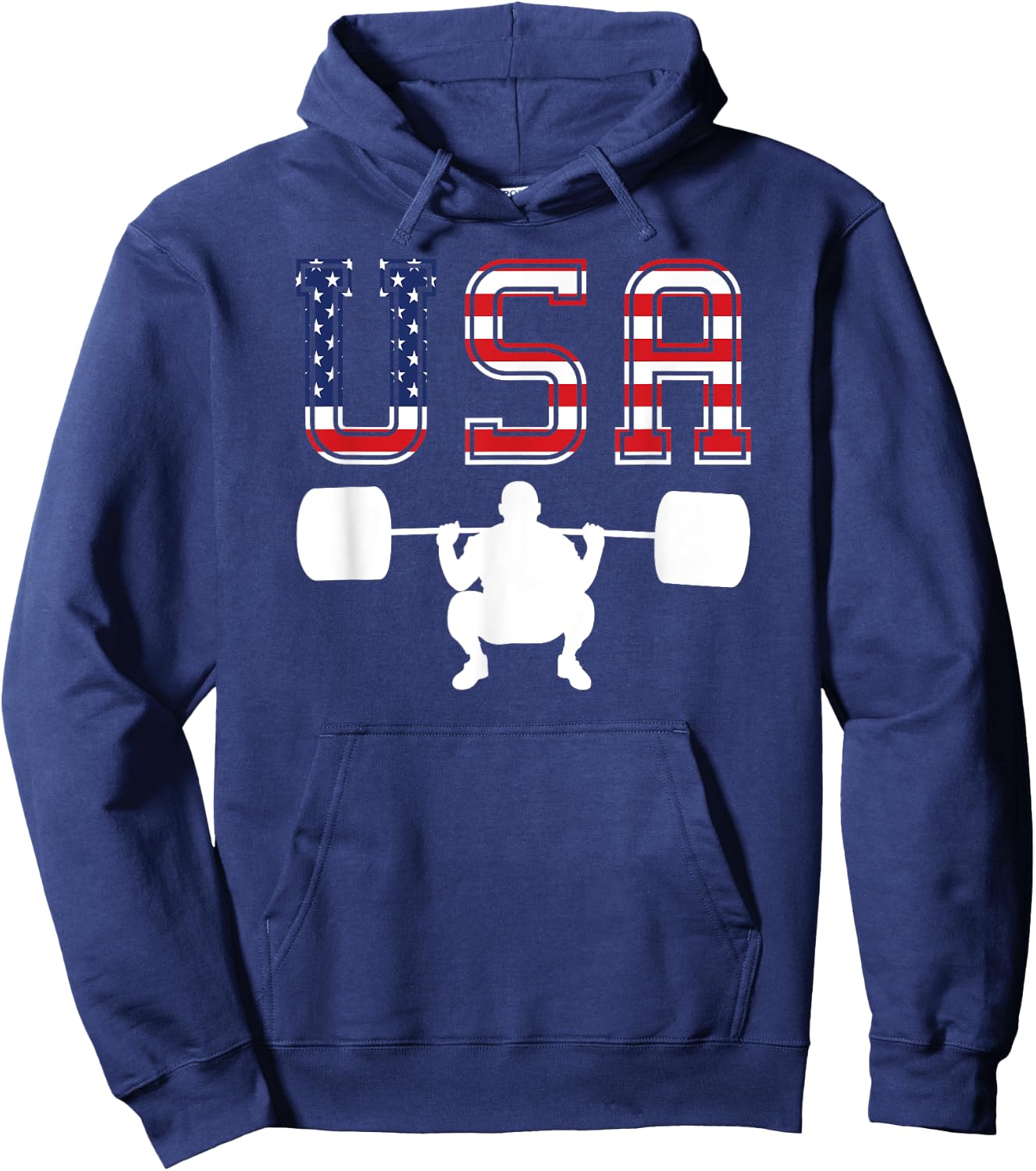 American Flag USA Weightlifting Sport Gift Hoodie - Hoodie | Navy