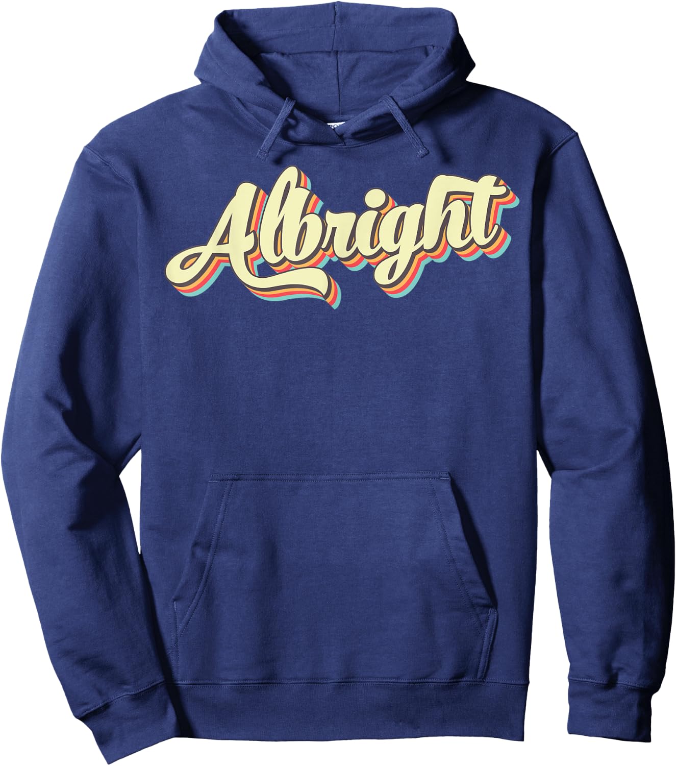Albright Retro Art Baseball Font Vintage Hoodie - Hoodie | Navy