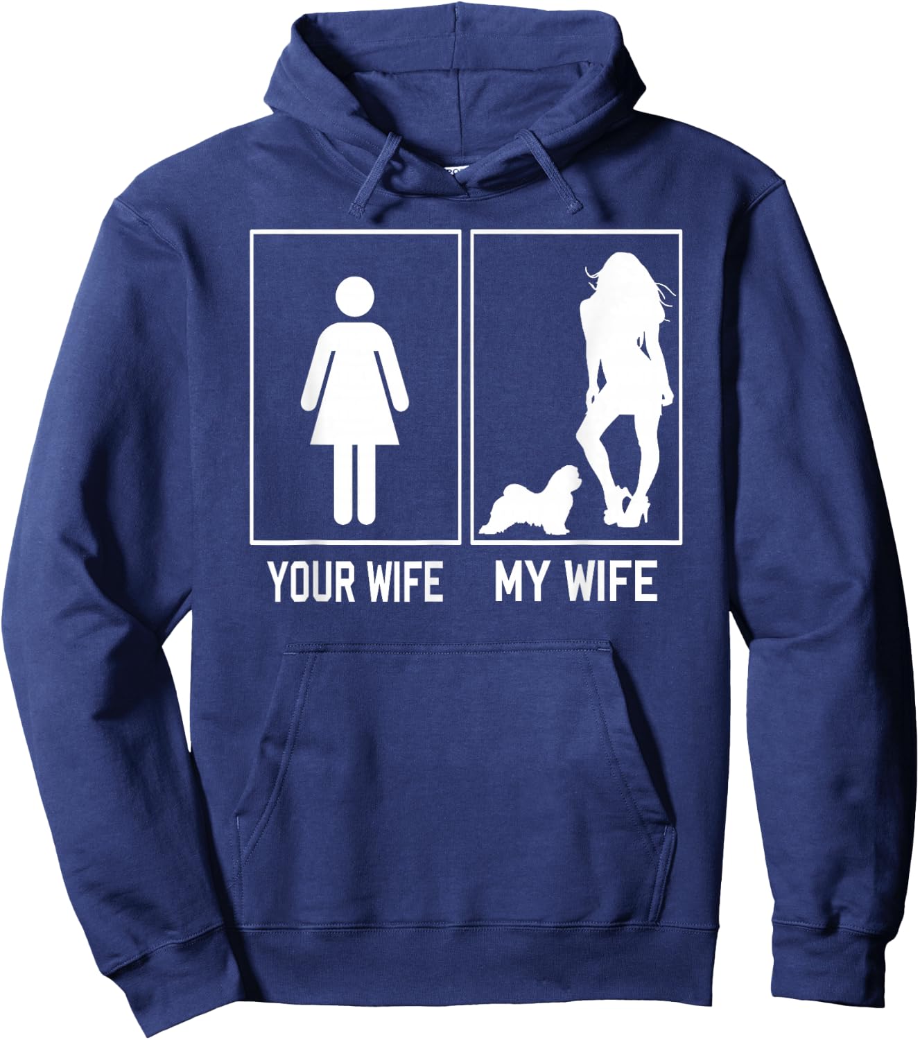 Your Wife My Wife Maltese Dog Funny Gifts For Husband Hoodie - Hoodie | Navy