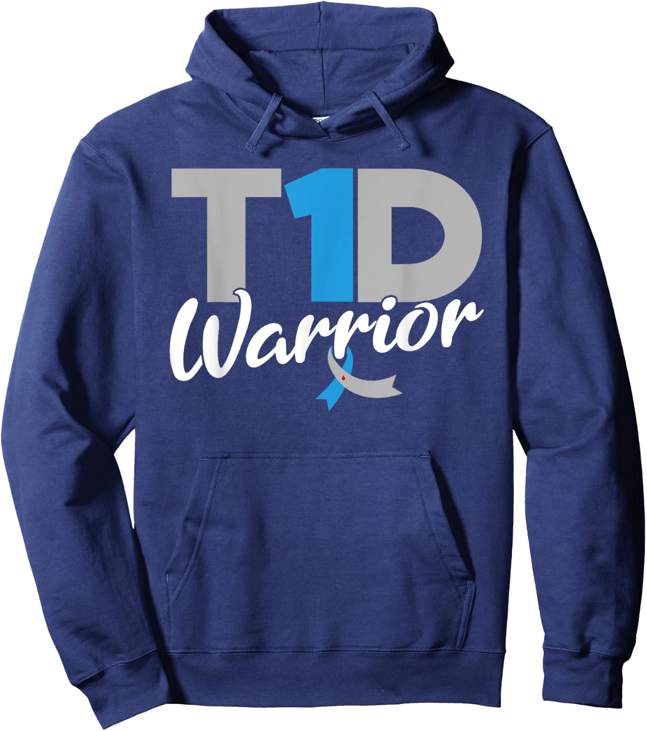 T1D Warrior Diabetes Awareness Type 1 Diabetic Hoodie - Hoodie | Navy