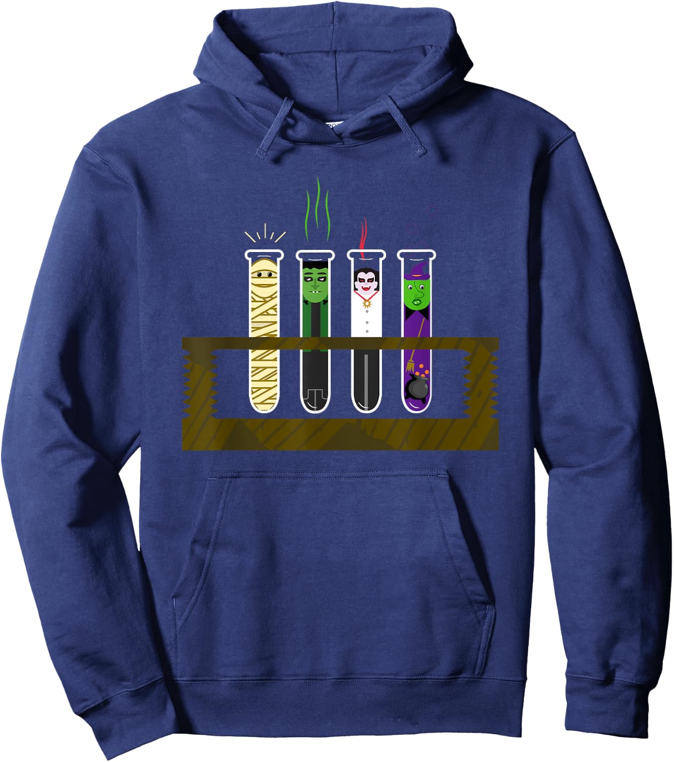 Halloween Funny Mad Scientist Test Tube Shirt Hoodie - Hoodie | Navy