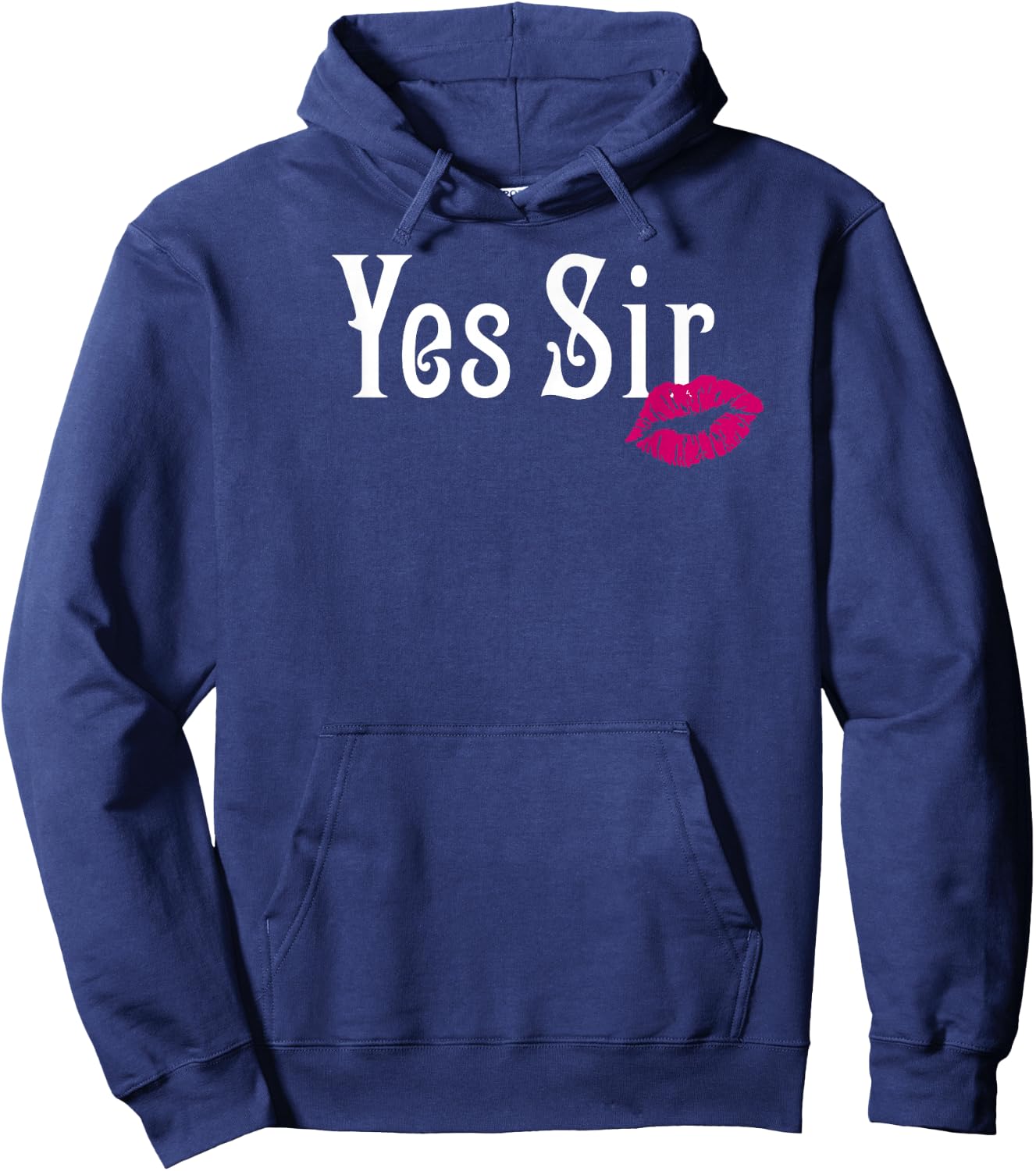 AP Adult Designs Yes Sir Submissive BDSM Sub Black Hoodie - Hoodie | Navy