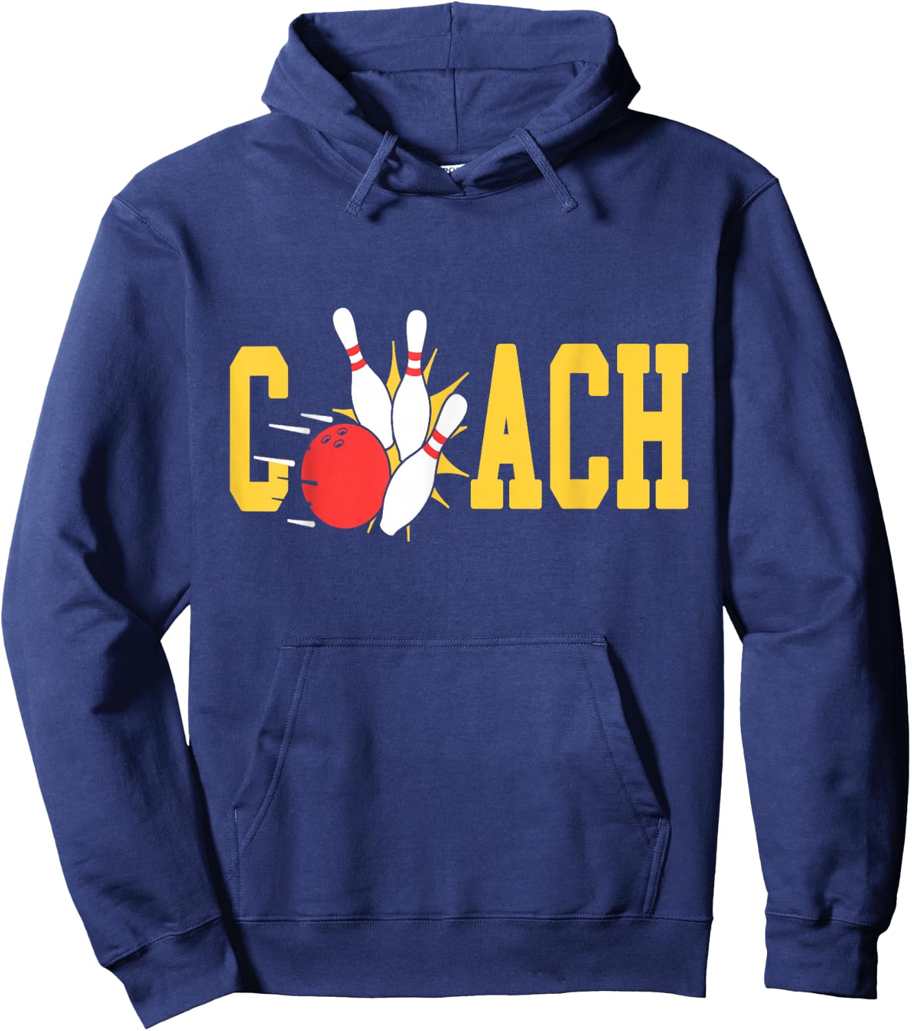 Bowling Coach Retro Strike Pins Ball Sports Team Fun Hoodie - Hoodie | Navy