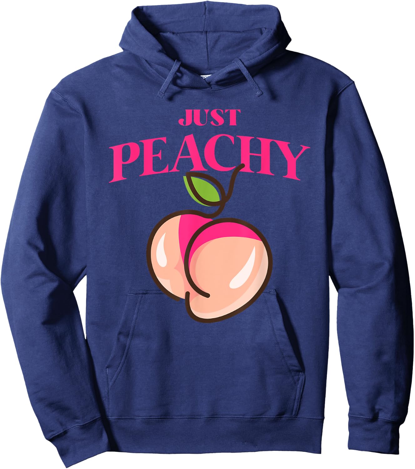 Cool Summer Fruit Retro Just Peachy & keep it Peachy Graphic Hoodie - Hoodie | Navy