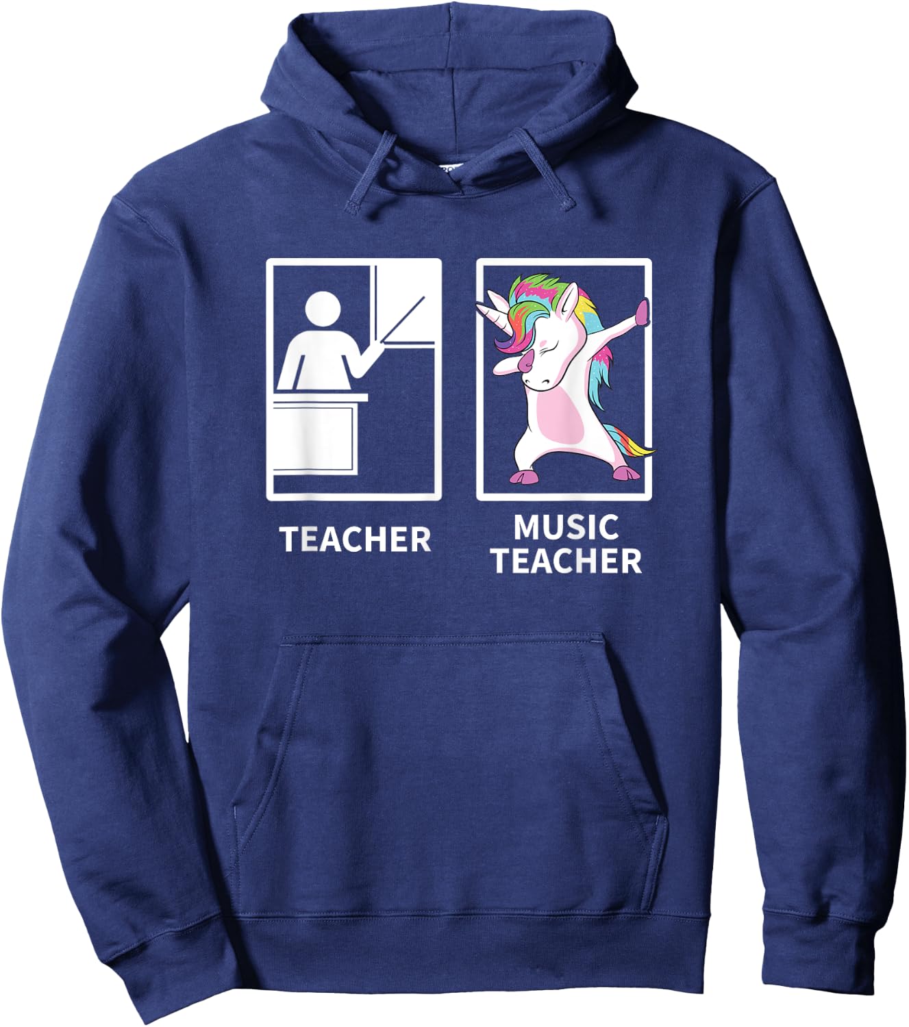 Music Teacher Shirts, Dabbing Unicorn Teacher Gift Hoodie - Hoodie | Navy