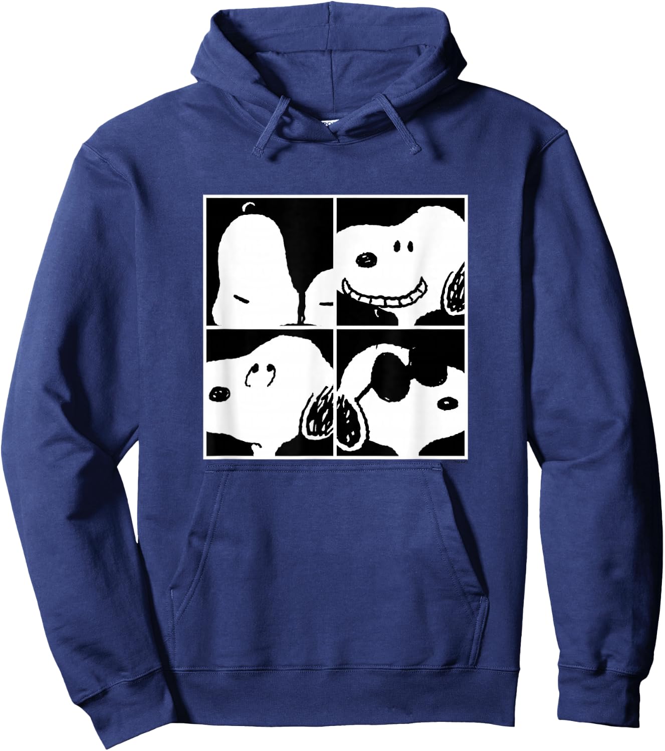 Peanuts - Snoopy Faces Square Grid Hoodie - Hoodie | Navy