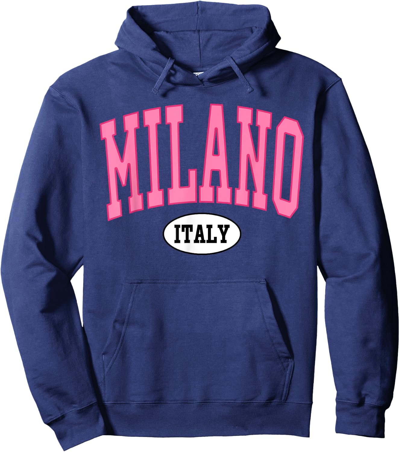 Milano Italy Retro Varsity Style Hoodie - Hoodie | Navy