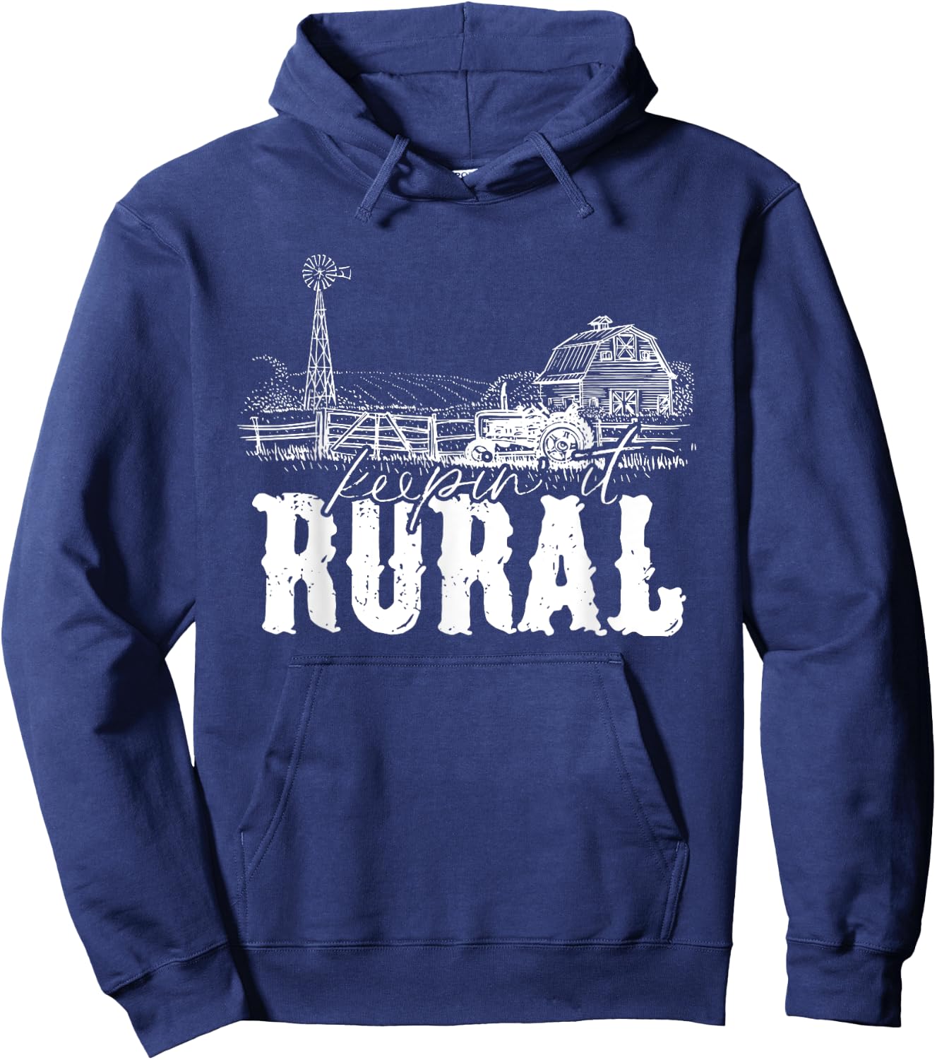 Keepin' It Rural Country | Country Farm Tractor Hoodie - Hoodie | Navy