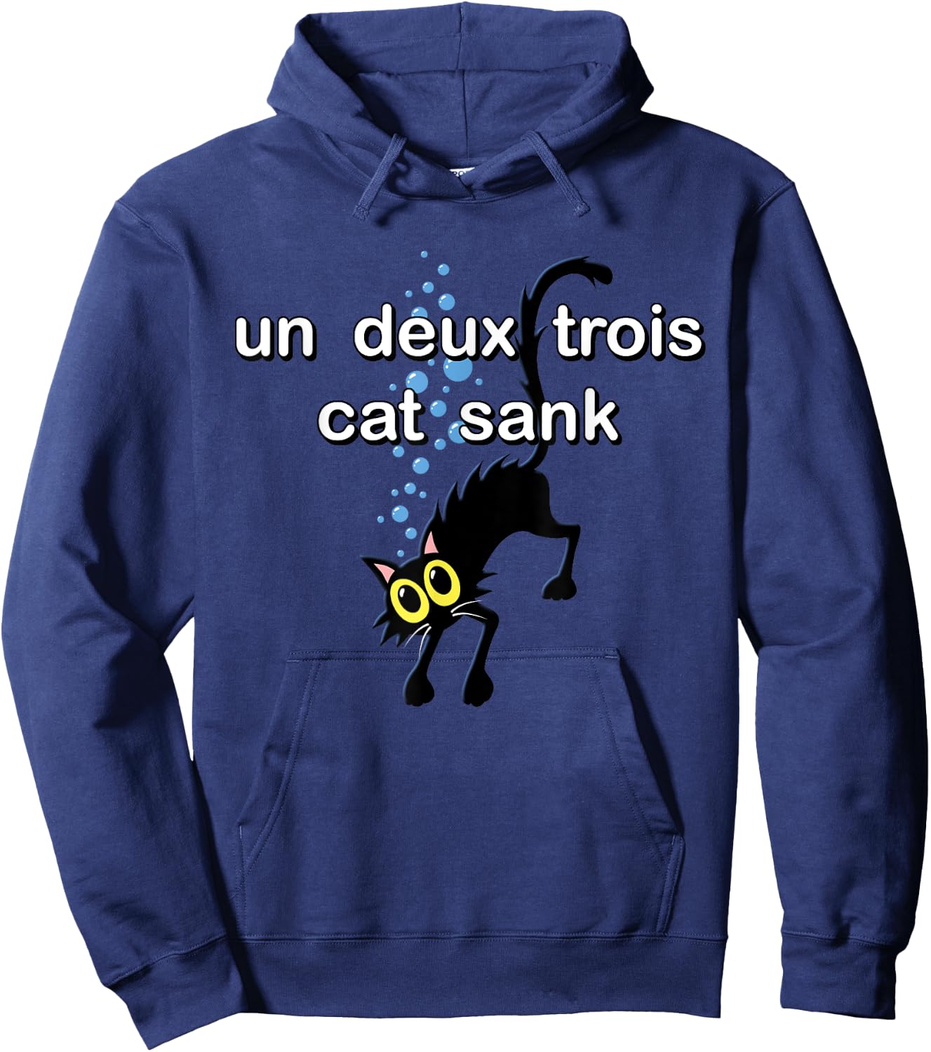 Un Deux Trois Cat - Funny French Language Cute Cat Hoodie - Hoodie | Navy