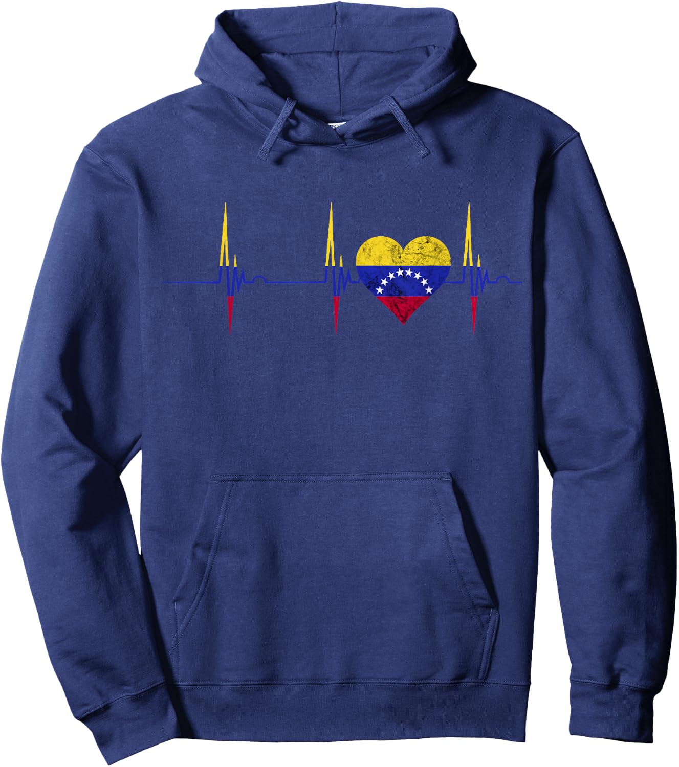 Venezuela Heart Venezuelan Heartbeat ECG Pulse Roots Hoodie - Hoodie | Navy