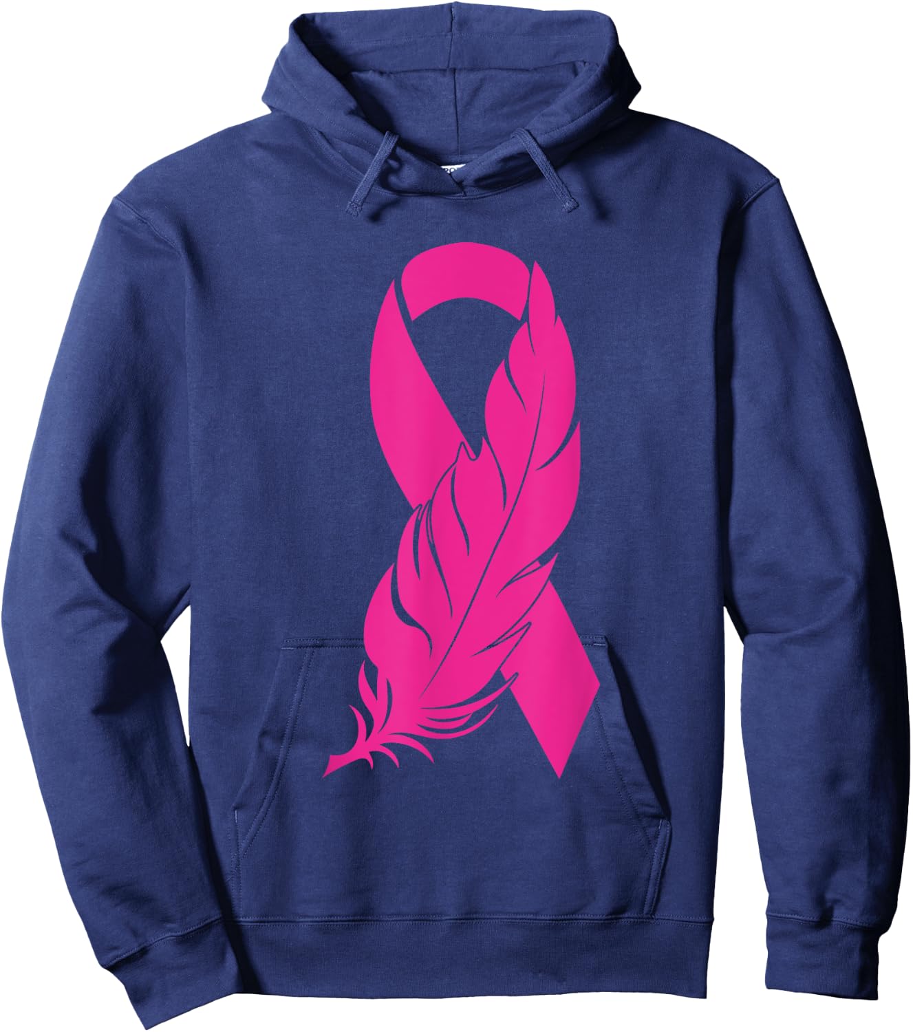 Breast Cancer Survivor Awareness Women Feather Pink Ribbon Hoodie - Hoodie | Navy