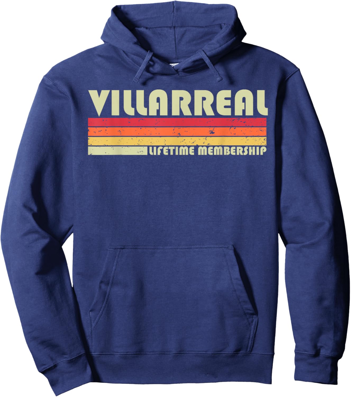 VILLARREAL Surname Funny Retro Vintage 90s Birthday Reunion Hoodie - Hoodie | Navy