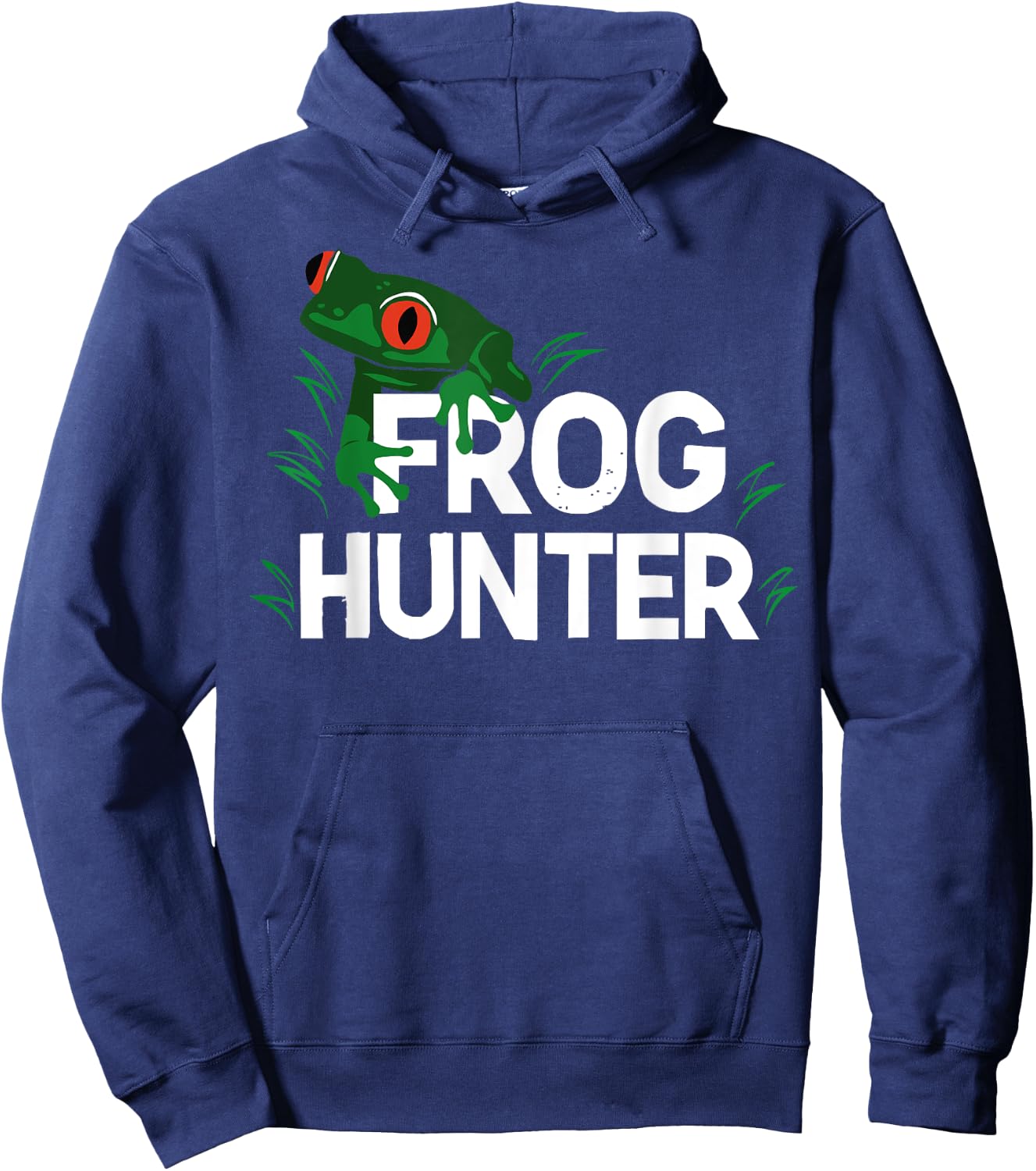 Special Gifts For Frog Lover & Frog Catcher Kids Black Frog Hunter Hoodie - Hoodie | Navy